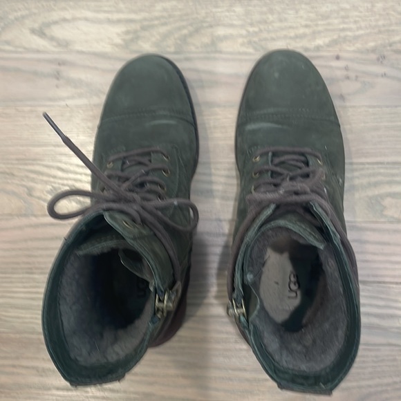 Ugg Green and Brown Suede Combat Boot Sz 9 - Picture 6 of 7